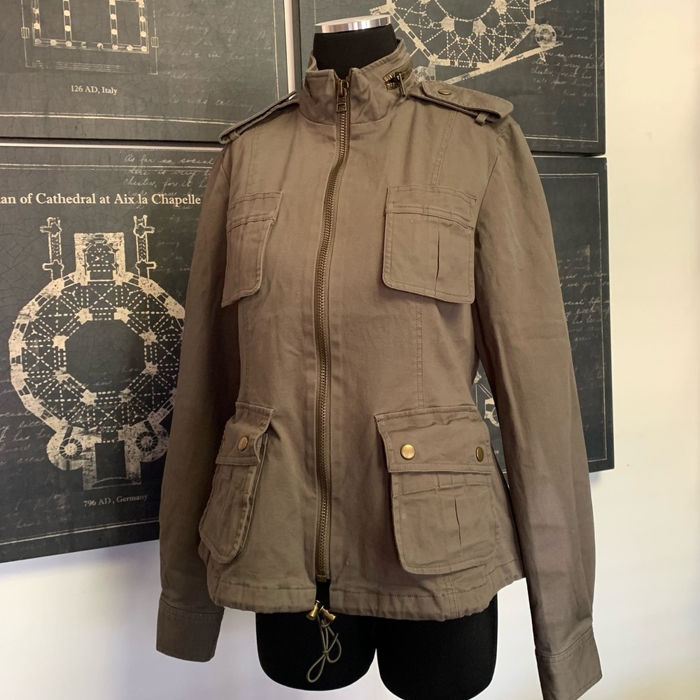 KENNA-T OLIVE GREEN MILITARY STYLE JACKET SIZE L